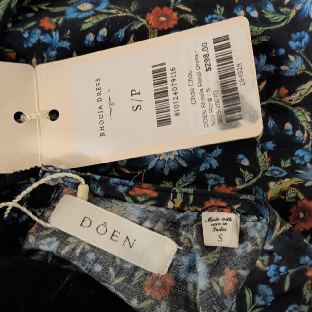 NWT Doen Rhodia Dress In Noir Prairie de Montagne - Picture 9 of 10